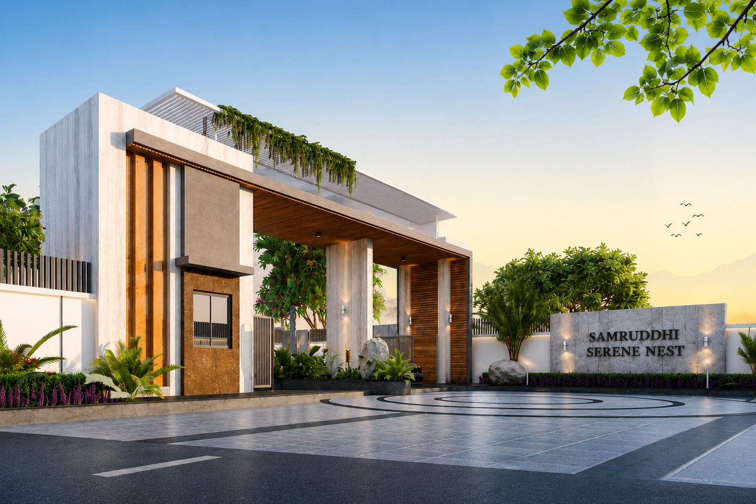 Samruddhi Serene Nest gated community entrance